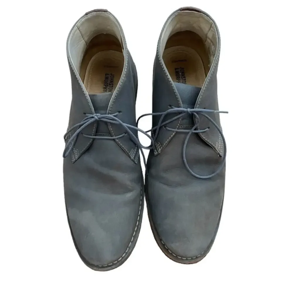 JOHNSTON MURPHY DONNELSON PLAIN‎ TOE CHUKKA 11.5 GRAY NUBUCK BOOTS 25-3497
